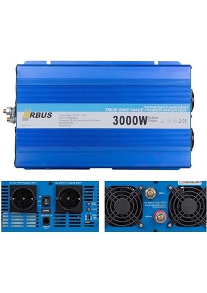 Orbus 12 Volt 3000 Watt Tam Invertör