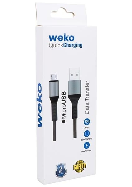 Weko WK-22023 USB To Micro USB Örgülü Lacivert Telefon Şarj Kablosu