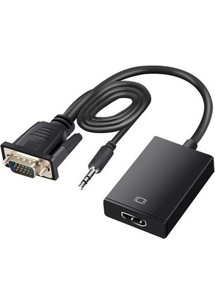 Fully G-537K VGA To HDMI Çevirici Adaptör 3.5 mm Ses Girişli