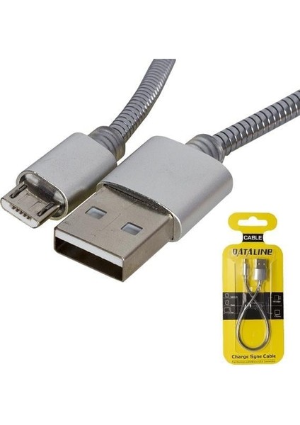 Powermaster Dataline Micro Serisi Örgülü Kısa Şarj Kablosu