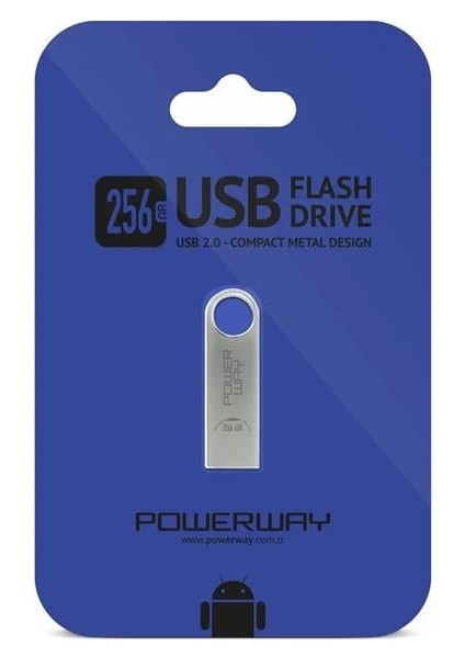 Powerway 256GB Metal Flash Bellek 2.0 USB Bellek