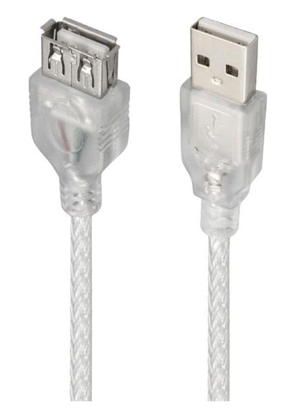 Powermaster USB Uzatma Kablosu 1.5 Metre Şeffaf
