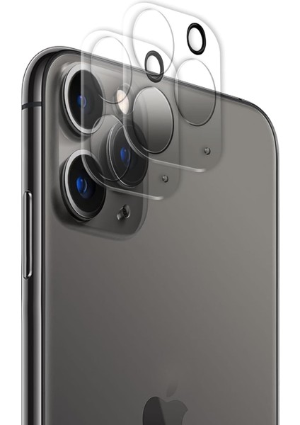11 Pro ve iPhone 11 Pro Max Uyumlu Kamera Lens Koruyucu Tam Şeffaf Temperli Cam Yüksek Çözünürlüklü Hd Çizilmez ve Parmak Izi Bırakmaz