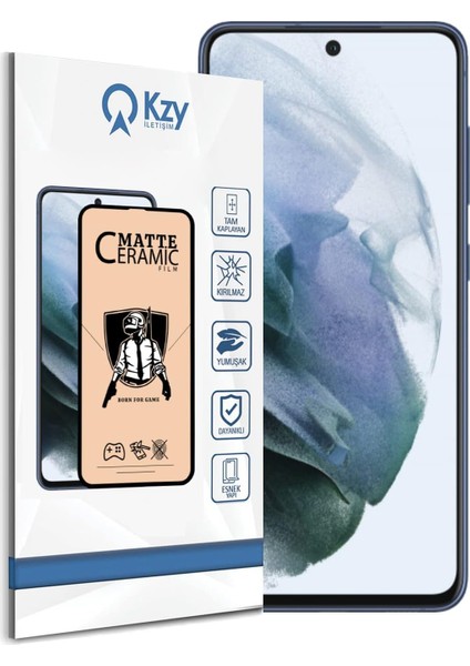 Iletişim Samsung Galaxy S21 Fe ile Uyumlu Tam Kaplayan Mat Seramik Nano Esnek Ekran Koruyucu Cam