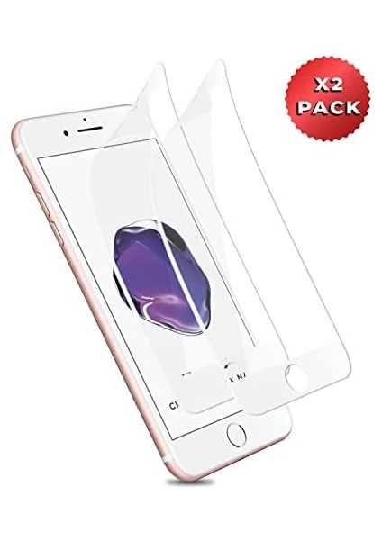 Apple iPhone 8 Plus Crystal Seramik Nano Ekran Koruyucu Beyaz (2 Adet)