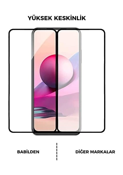 Xiaomi Redmi Note 10 Pro Için Tasarlanmış Uçtan Kenara Kapsama Tam Koruma Dayanıklı Temperli Cam
