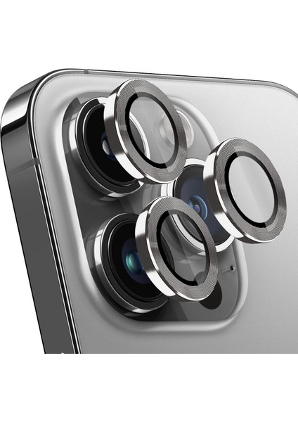 iPhone 14 Pro/iphone 14 Pro Max Için Kamera Lens Koruyucu, Alüminyum 9h Temperli Cam Lens Kamera Koruyucu Apple iPhone 14 Pro ve Apple iPhone 14 Pro Max Kamera Koruyucu (Gümüş)