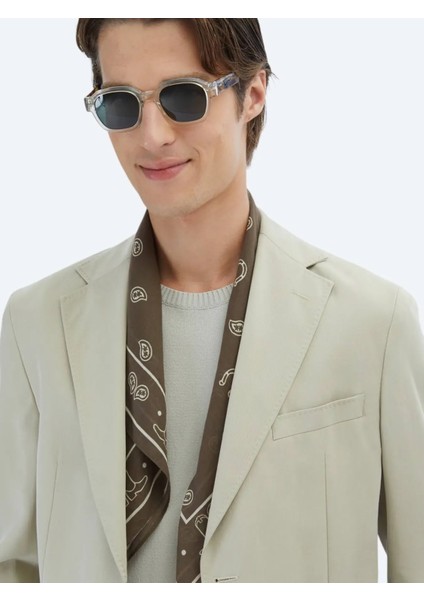 Bej Düz Modern Fit Takım Elbise