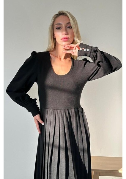 Siyah Bisiklet Yaka Elbise fiyatları