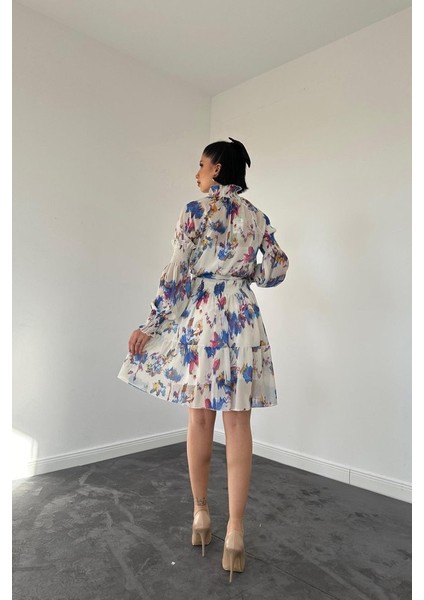 Bej Gipeli Kat Kat Mini Elbise modelleri