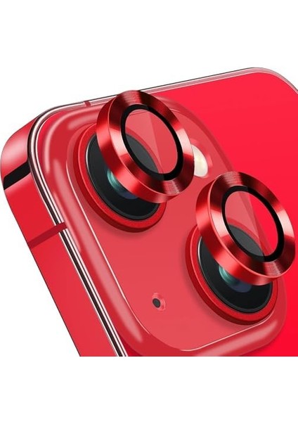 Apple iPhone 14 iPhone 14 Plus Için Kamera Lens Koruyucu Kamera Koruyucu Ultra Ince Yüksek Kaliteli Cam Lens Mercek Koruyucu (Kırmızı)