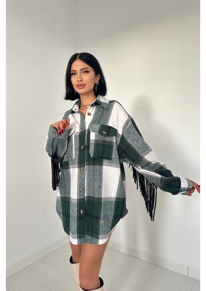 Yeşil Arkası Püsküllü Gömlek modelleri