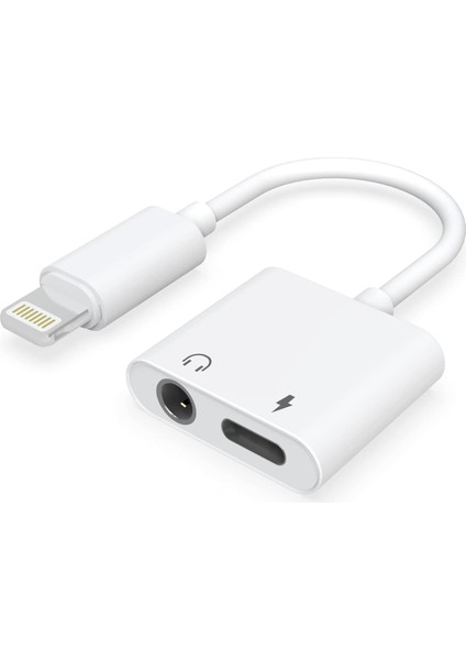 iPhone ile Uyumlu Kulaklık Adaptörü 2 Si 1 Arada Lightning Jack 3,5 mm Kulaklık Bağlantısı Şarj Kablosu Dönüştürücü Cihazı Hem Şarj Etmenizi Hem Kulaklık Veya Aux Kullanabilmenizi Sağlar No 159