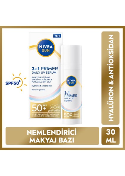 Sun SPF50 Primer Nemlendirici Makyaj Bazı 30ML ve LUMINOUS630 Thiamidol Leke Karşıtı Cilt SERUM30ML