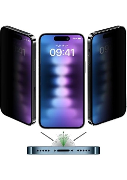 Labs iPhone 15 Pro Max ile Uyumlu 5d Privacy Hayalet Ekran Koruyucu