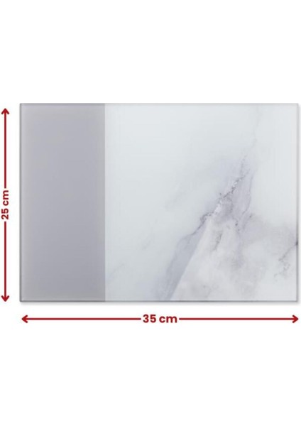 Cam Kesme Tahtası, Temperli Isıya Kırılmaya Dayanıklı Kesim Panosu 25X35 cm Gri Mermer Desen modelleri