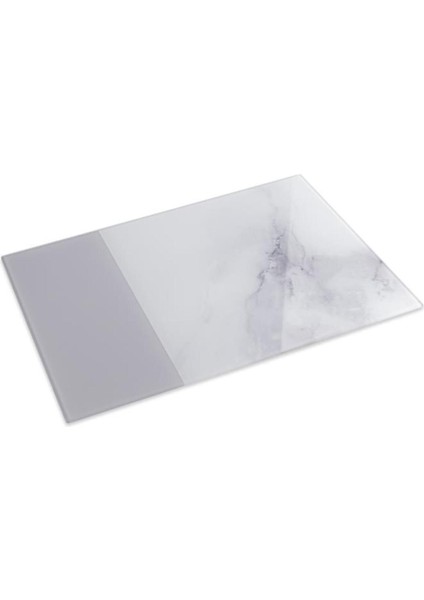 Cam Kesme Tahtası, Temperli Isıya Kırılmaya Dayanıklı Kesim Panosu 25X35 cm Gri Mermer Desen fırsatları