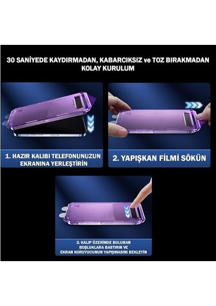 iPhone 15 Pro Max Hayalet Cam Ekran Koruyucu Tam Kaplayan Otomatik Hizalamalı Cam