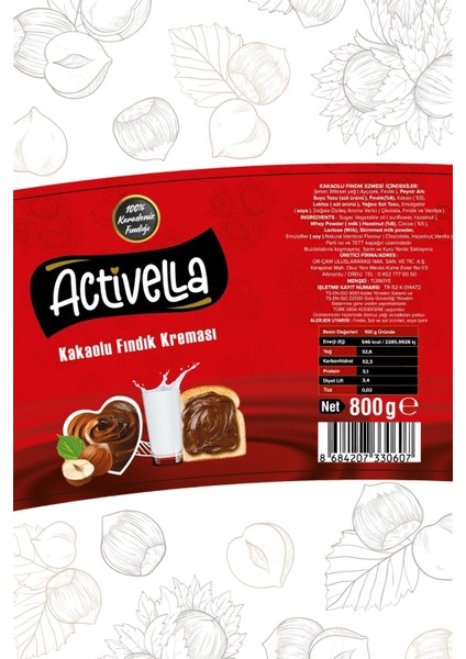 Kakaolu Fındık Kreması 800gr x 3