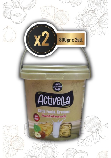 Sütlü Fındık Kreması Parçacıklı 800gr %30 Fındıklı x 2