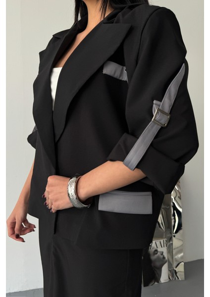 Crop Ceket - Etek Takım - Siyah fiyatları