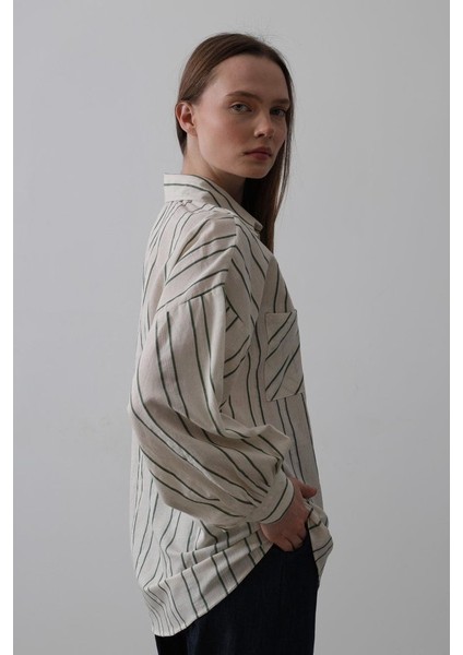 Gömlek - Bej-Yeşil fırsatları