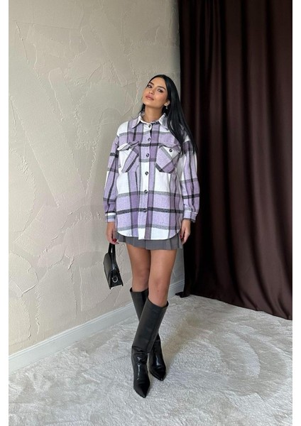 Munn Collection Lila Cepli Oduncu Gömlek modelleri
