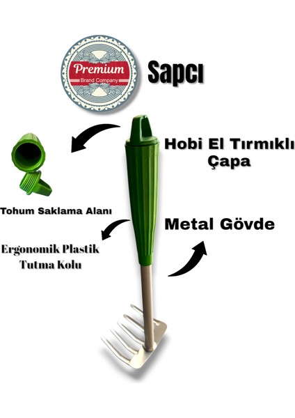 Bahçe Fidan Hobi Mini El Tırmık Metal