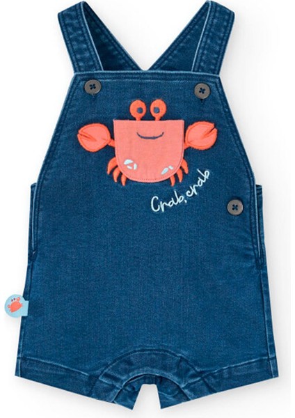 Yengeç Nakışlı Erkek Bebek 2'li Salopet Şort Set modelleri