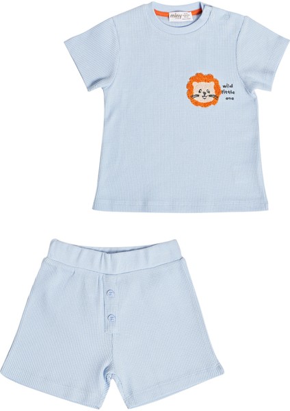 Sportif Nakış Detaylı Tişört-Şort Erkek Bebek Ikılı Takım