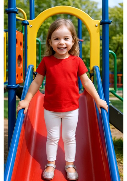 Kız Bebek Tayt Düz Renk Likralı Kumaş Esnek