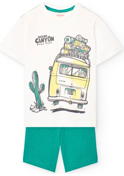 Araçlar Baskılı Erkek Çocuk 2'li Şort Set
