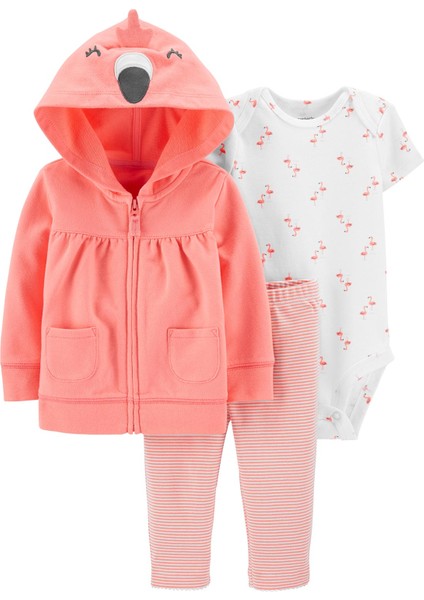 Kız Çocuk Bebek 3'lü Hırkalı Set