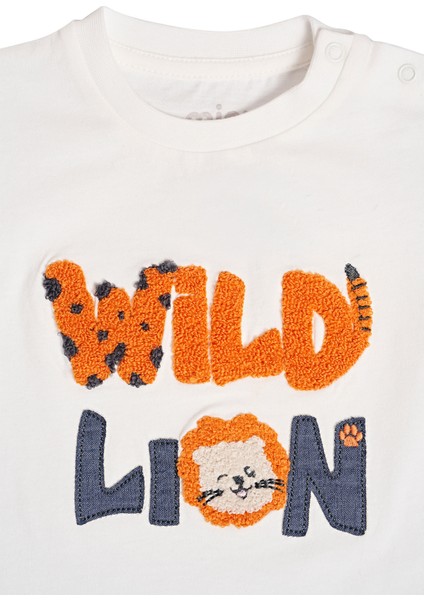 Nakış Detaylı Beyaz Tişört - Şort Erkek Bebek Ikılı Takım modelleri