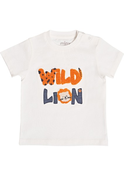 Nakış Detaylı Beyaz Tişört - Şort Erkek Bebek Ikılı Takım indirimleri