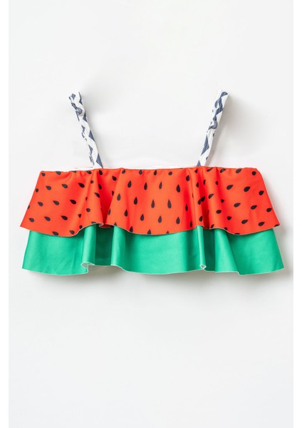 Desenli Kız Çocuk Mayo Bikini Takımı