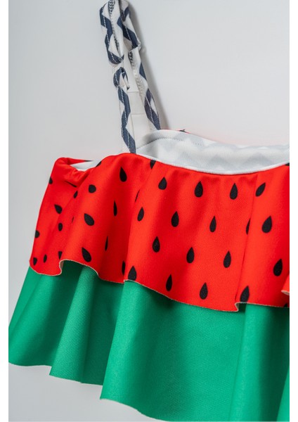 Desenli Kız Çocuk Mayo Bikini Takımı
