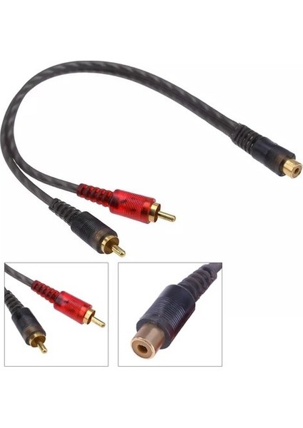 Oto Amfi Y Kablo 1 Dişi 2 Erkek Rca Kablo Slikonlu Anfi Kablo 1 Adet modelleri