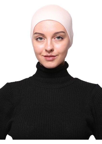 Kadın Penye Dikişsiz Tesettür Bandana Bone Spor Saç Bandı - Açık Pudra fiyatları
