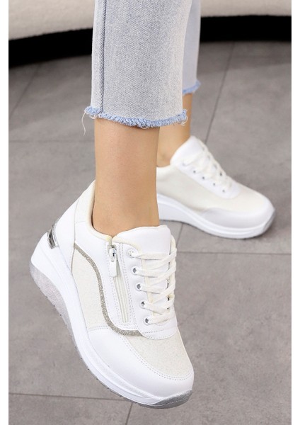 Mdl 1511 Yüksek Tabanlı Taşlı Spor Ayakkabı