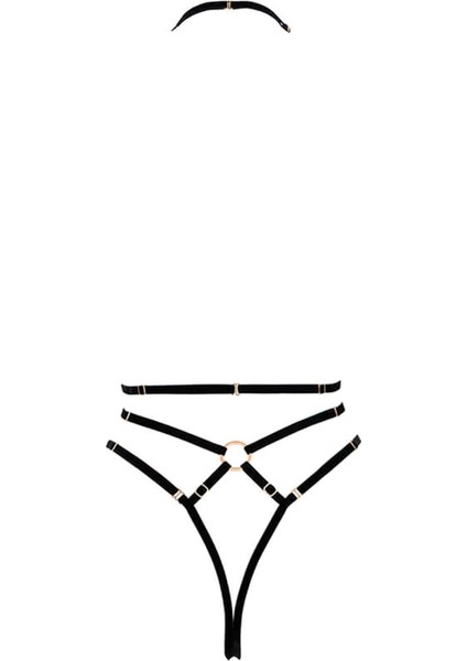 Göğüs Detaylı Siyah Harness