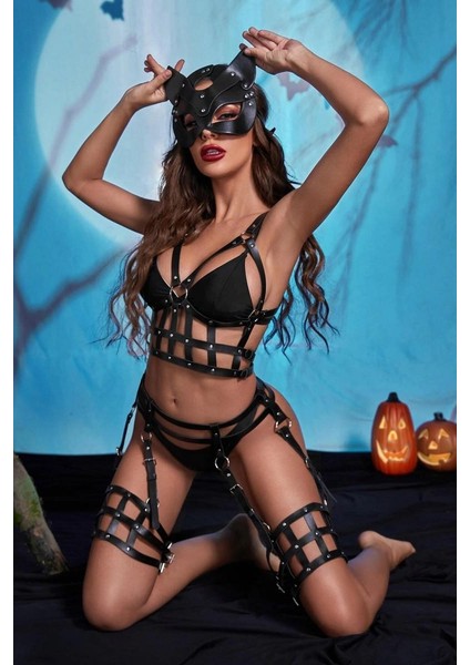 Kedi Maskeli Harness Set