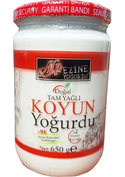 Koyun Yoğurdu % 100 Doğal 2 Adet * 650g toplam1.300g | Alp Ezine Yoğurdu