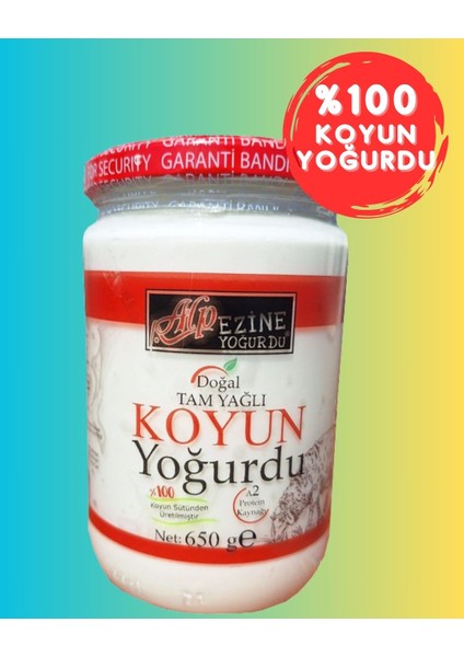 Koyun Yoğurdu % 100 Doğal 2 Adet * 650g toplam1.300g | Alp Ezine Yoğurdu