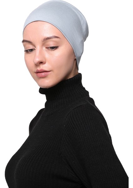 Kadın Penye Dikişsiz Tesettür Bandana Bone Spor Saç Bandı - Koyu Firuze modelleri