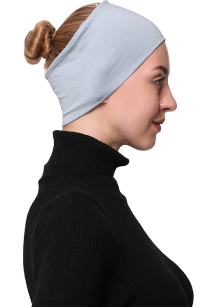 Kadın Penye Dikişsiz Tesettür Bandana Bone Spor Saç Bandı - Koyu Firuze fırsatları