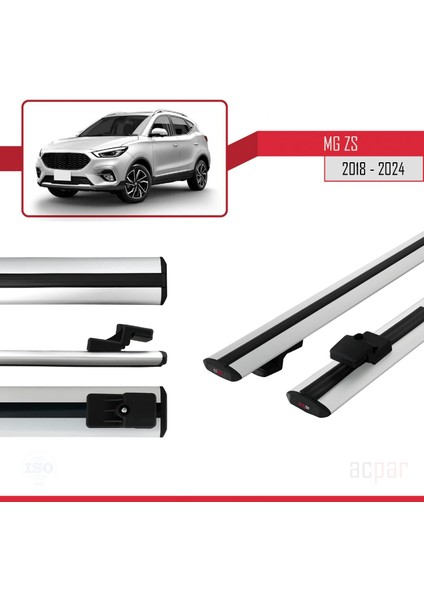 Mg Zs 2018-2024 Arası ile Uyumlu Basıc Model Ara Atkı Tavan Barı Gri 2 Adet