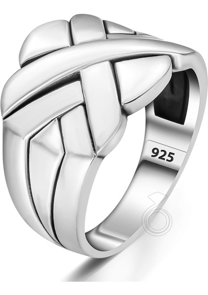 925 Ayar Gümüş Bulmaca Tasarım Erkek Yüzük