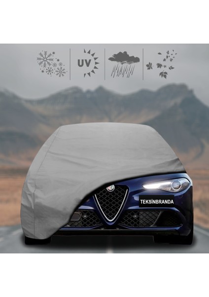 Alfa Romeo Giulia (2016 - ) Oto Branda Su Geçirmez Miflonlu Araba Brandası Klipsli Araba Çadırı