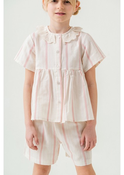 Yaka Detaylı Kız Çocuk Takım 3825 modelleri